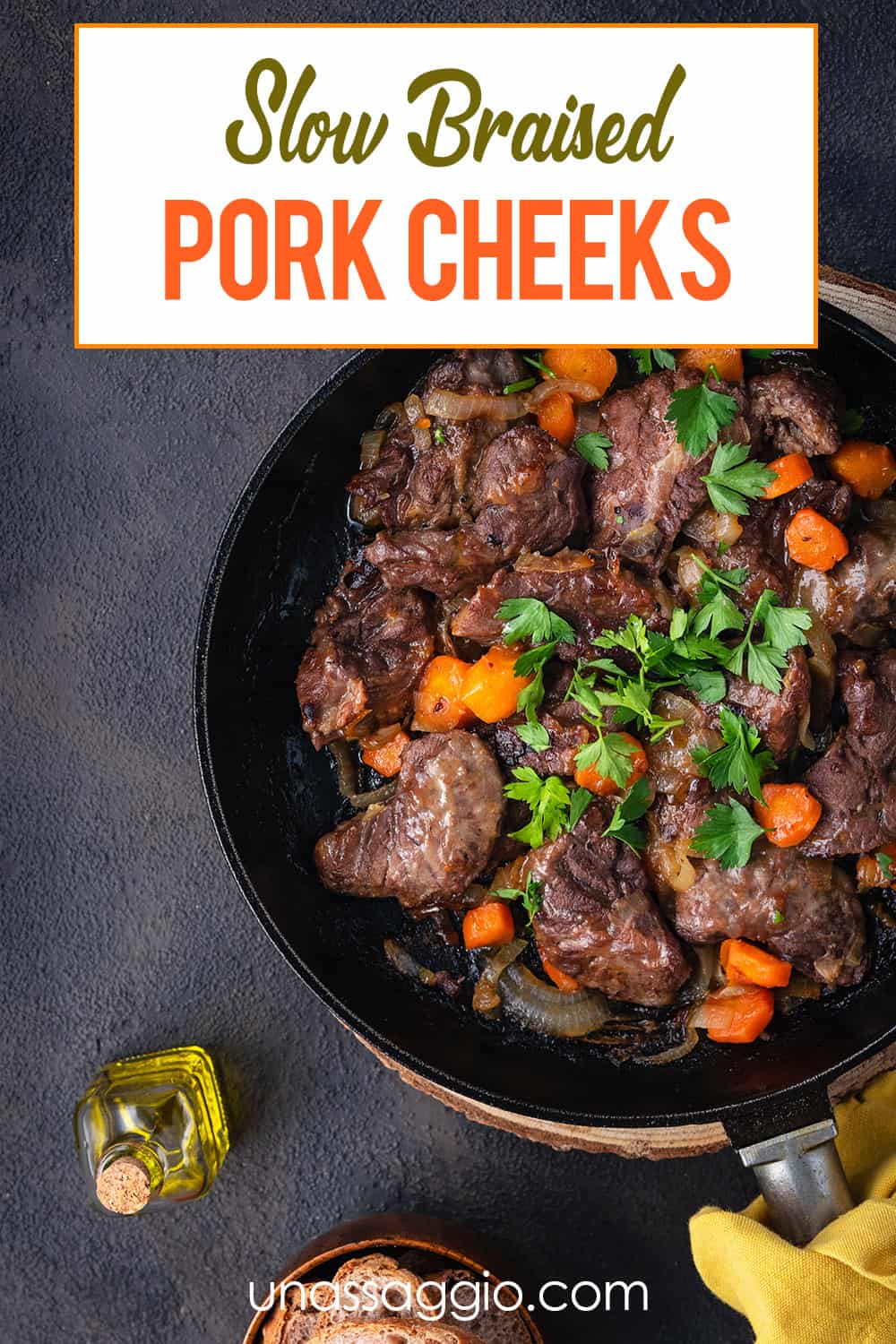 slow braised pork cheeks