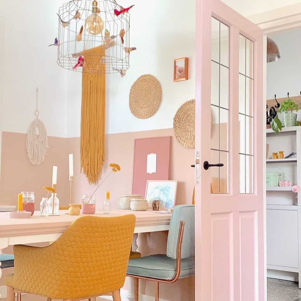 Pink And Ochre Home Decoration