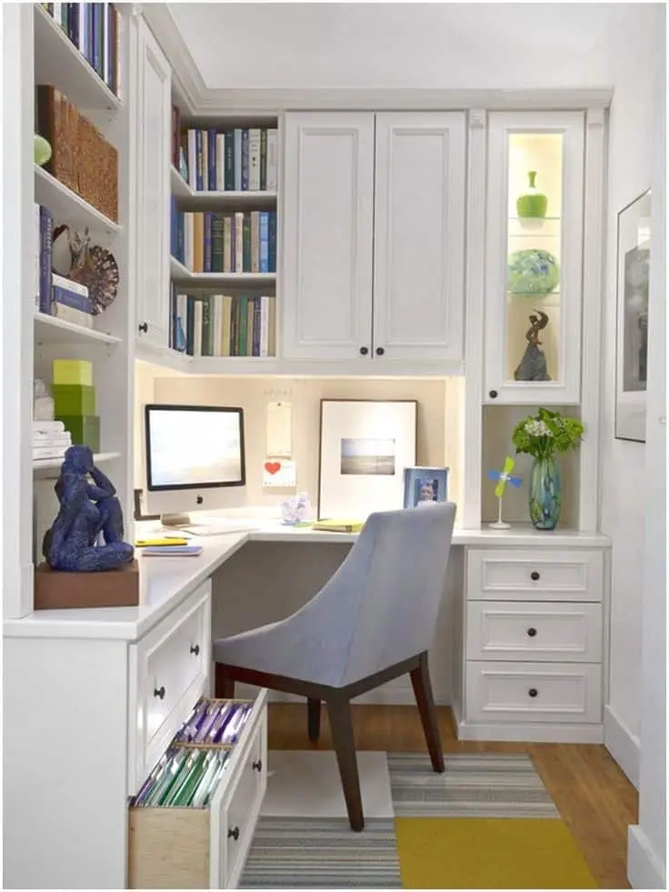 Built In Cabinet Floating Desk