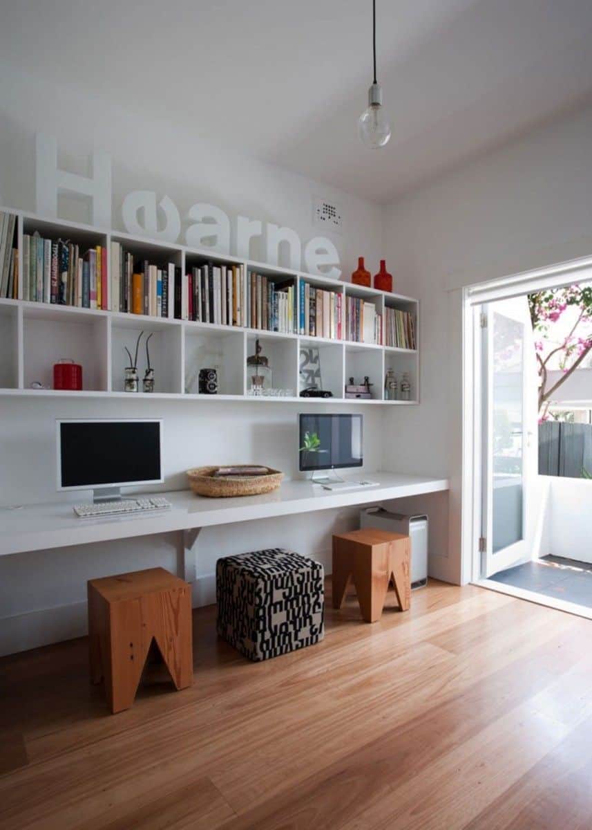 Modern Desk With Floating Shelves