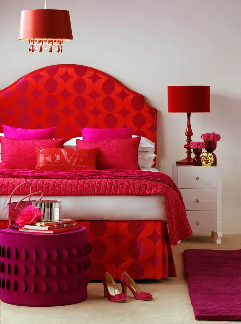 Pink and red layered room
